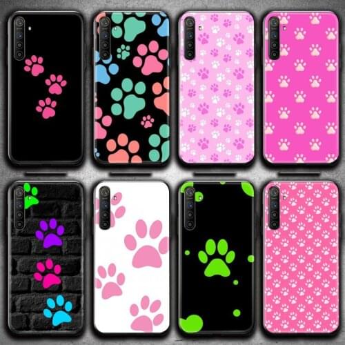 Dog footprint Paw Colorful Phone Case For OPPO Realme 6 Pro Realme C3 5 Pro C2 RENO2-Z A11X