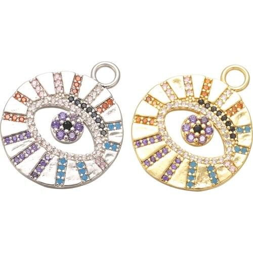 ZHUKOU 20x24mm Super Beautiful Crystal Eye Pendant Perfect for Womens Necklaces and Earrings jewelry accessories model: VD498