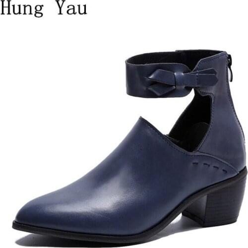 Autumn Fashion Women Shoes Thick Heel Dress Zipper Ladies Party Female Pumps Pointed Toe Casual Comfortable Plus Size