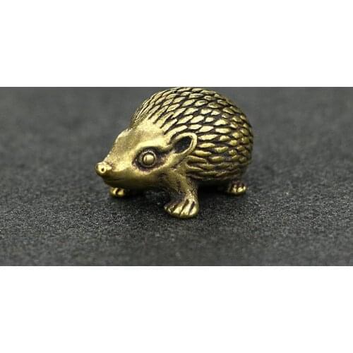 Vintage solid Brass Hedgehog craft DIY jewelry accessories desktop ornament Miniature Fitting punk decoration a3559