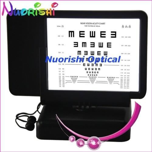 W092 40cm Double-side Near Reading Led Illuminated Tumbling E Vision Chart Back With Amsler Grid Visual Acuity Chart