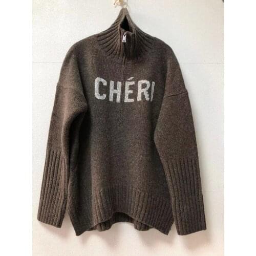 Women Sweater 2021 Fall and Winter Loose Two-color Hot Rhinestone Round Neck 100% Cashmere Pullover Cardigan