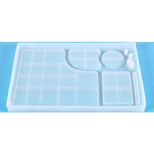 1PC Crystal Epoxy Resin Makeup Tray Ashtray Storage Plate Silicone Molds Handmade Craft Making Home Ornaments