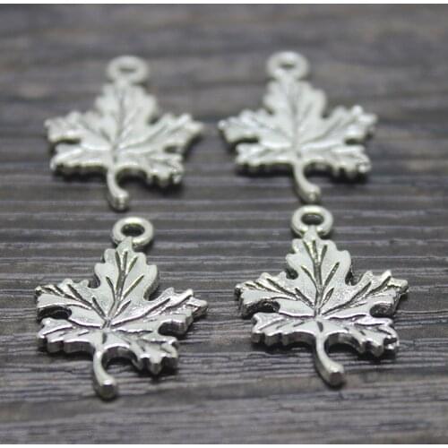 10pcs--23x17mm Antique silver tone Maple Leaf Charm Charms pendant