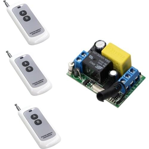 1000M Wireless Remote Control Switch Receiver 220V Relay Switches With 3 Transmitter Compatible With 2262 2260 1257