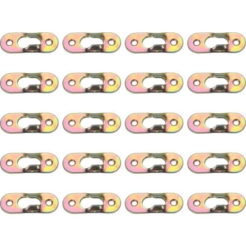 20Pcs Picture Hangers Metal Keyhole Hanger Fasteners For Picture Photo Frame Furnniture Cabinet 37mmx15mm color-plated zinc