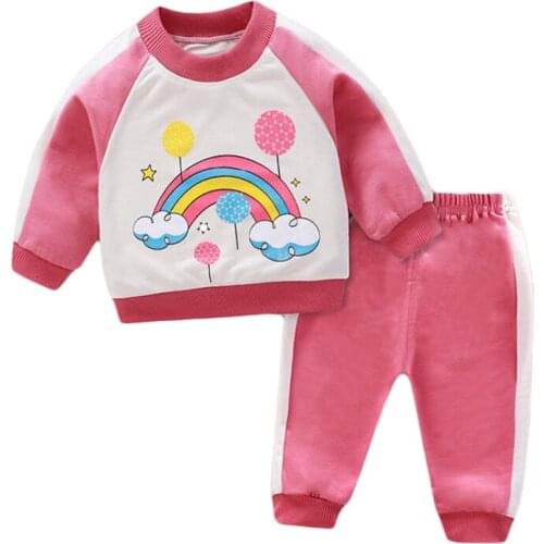 2020 new autumn baby boys girls clothing sets tracksuit 2PCS cotton sport suit cartoon t-shirt+pants kids clothes sets 0-5Y