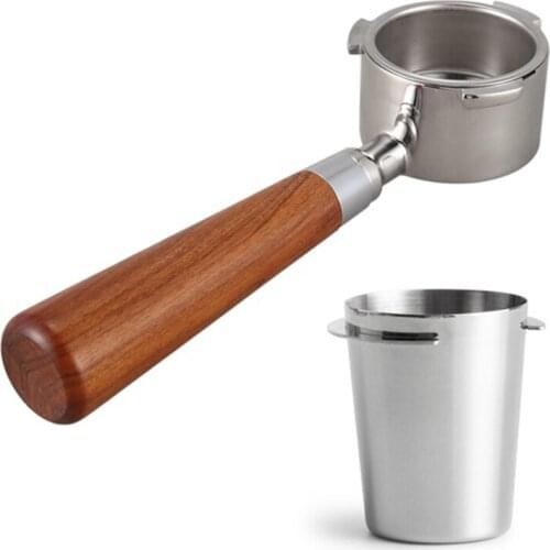 AD-Stainless Steel Coffee Powder Delivery Cup Coffee Accessories for 51mm Coffee Machine Powder Receiving Cup Holder