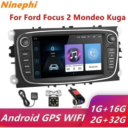 2 Din Car Radio Android Stereo GPS DVR Monitor Mp5 Usb Wifi Multimedia Player For Ford Kuga Galaxy 2 2006-2011 Free to Brazil