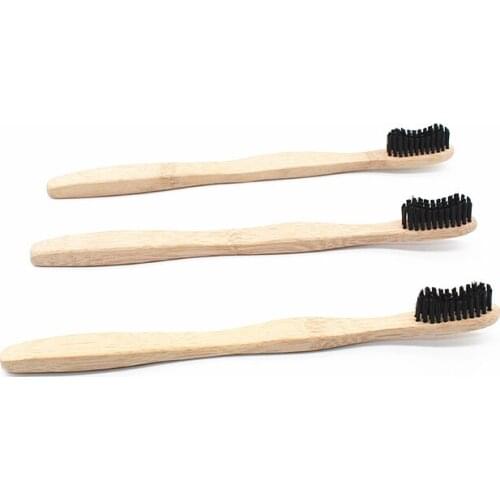 Bamboo Toothbrush Natural Fiber Ultra Black Wave style Bristle Bamboo Charcoal Brush Teeth Cleaning Oral Cleaning Toothbrush