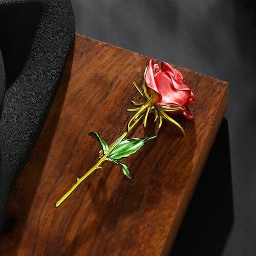 Passionate Rose Flower Brooch Womens Elegant Fashion Brooch Brooch Wedding Banquet Jewelry Gift