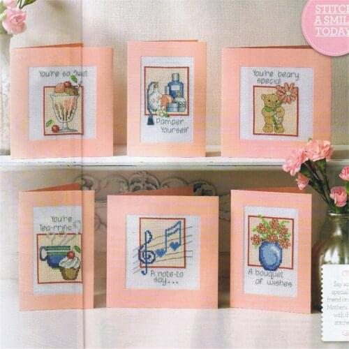 CD412 Cross Stitch Kit Package Greeting Cards Needlework Counted Cross-Stitching Kits Christmas Mothers Fathers Day Birthday