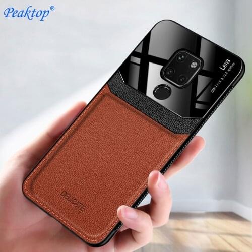 For Huawei Mate 20 Phone Case PU Leather Mirror Plexiglass Silicone Shockproof Bumper For Huawei Mate 10 20 30 Pro Back Cover