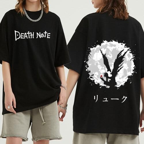 Summer Fashion T Shirts Death Note Harajuku Men T Shirt Cotton Funny Oversized T Shirt Boyfriend Gift Black Unisex Streetwear