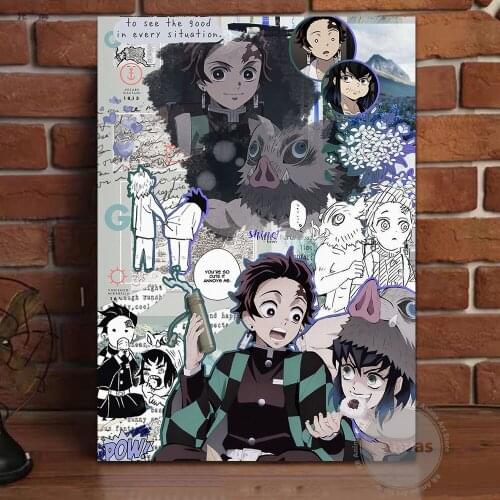 Canvas Anime Tanjirou Demon Slayer Pictures Home Decoration Paintings Poster HD Prints Wall Art Modular Living Room