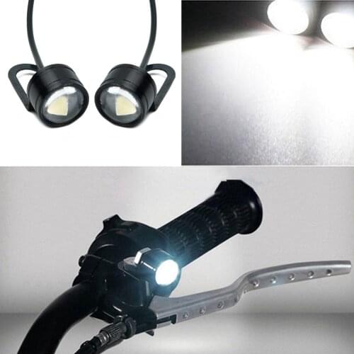 2Pcs Set 12V Motorcycle White LED Spotlight Headlight Driving Light Fog Lamp Motorcycle LED Lights 120 LM/pc