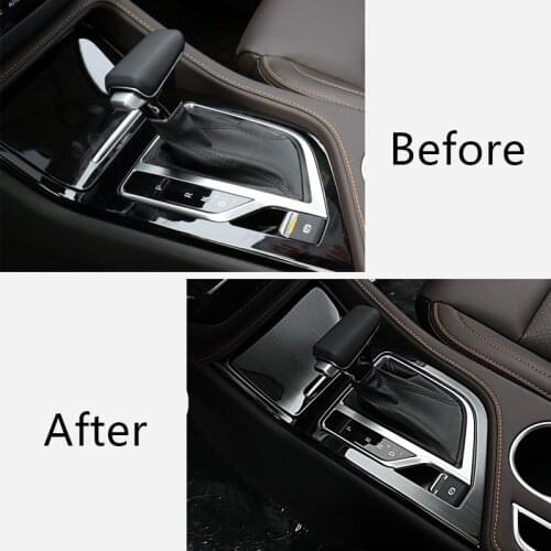 Stainless Steel Blue Brush Black Silver Gearbox Decorated Frame Cover For Changan CS35Plus 2019 CAA461