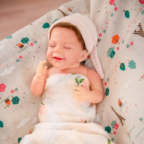 All Silicone Vinyl Reborn Doll Levi Little April 51CM 20 Inch Body Boy White Skirt Smile For Gift