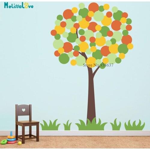 Cute Polka Dot Tree Baby Room Nursery Playroom Decal Colorful and Beautiful Removable Vinyl Wall Sticker BB589