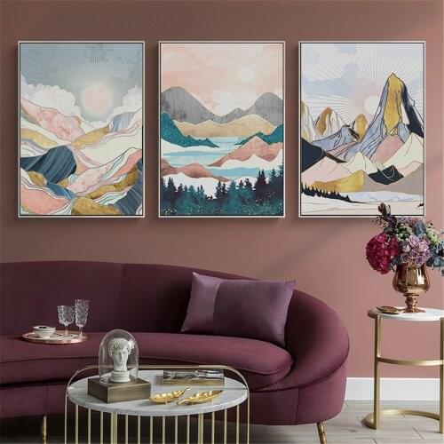 Morandi Peak Impressionism Painted Canvas Color Painting Mural Decorative Art Posters Home Decoration Living Room Office decor