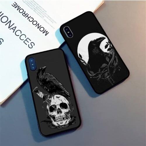 Skull Crow Flower Pirate Love Blanket Raven Phone Case For iPhone 13 12 11 8 7 Pro Max Plus X XS XR MINI Soft Silicone New