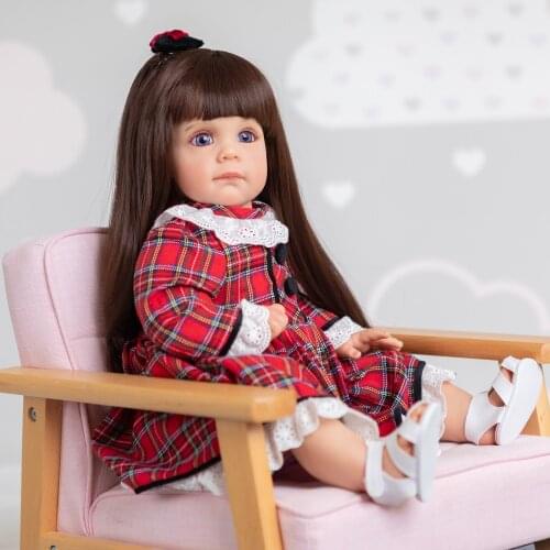 NPK 60CM Maggie Handmade High Quality Reborn Toddler Detailed Lifelike Painting Rooted Long hair Collectible Art Doll