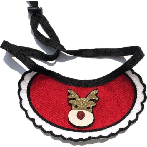 Pet Dog Collar Saliva Towel Cat Dog Hand-Woven Pet Accessories Pet Triangle-Scarf Bib Dogs Christmas Elk Pattern Scarf