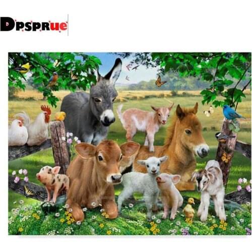 Dpsprue Full Square/Round Diamond Painting Cross Stitch Diamond 3D Embroidery Animal Buttercup DIY 5D Moasic Home Decor Gift D17