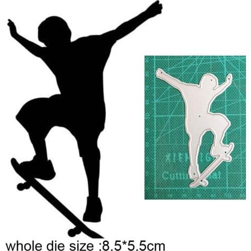 Skateboard Boy Dies New 2021 Metal Cutting Dies for DIY Scrapbooking Paper and Card Making Decorative Embossing Dies Craft dies