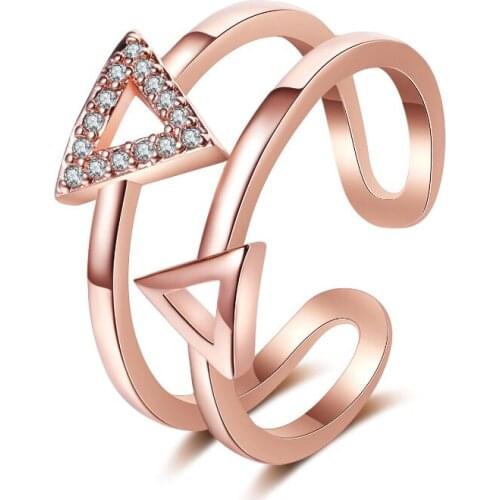 YaYI Jewelry Princess Cut White 100% Zircon Gold Color Engagement Bright Wedding Heart Adjustable Lovers Party Rings Gifts