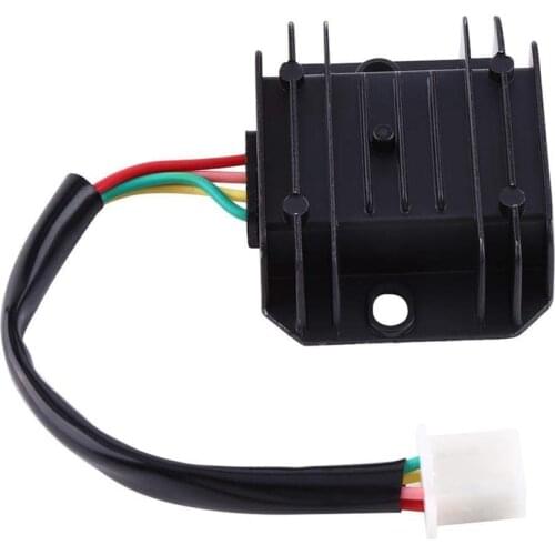 Motorcycle Voltage Regulator 4 Wires 4 Pins 12 Voltage Regulator Rectifier for 50-250CC Motorcycle Scooter Moped ATV (Black)