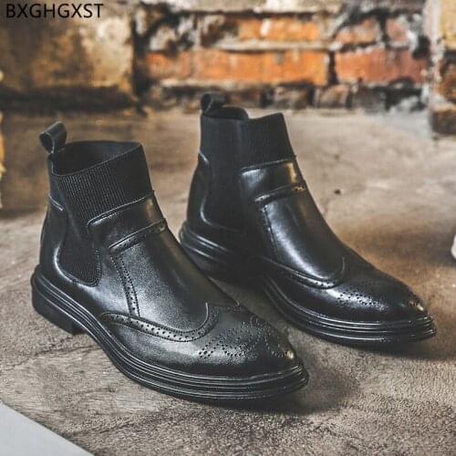Luxury Designer Boots for Men Male Leather Casual Shoes Man Winter Boots Men Chelsea Boots for Man 2021 Motorcycle Shoes Zapatos