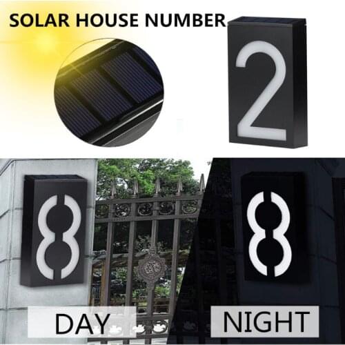 LED Solar Wall Lamp Outdoor House Number Lamp Solar LED Light Waterproof Doorplate Light Sunlight Patio Light For Door Number