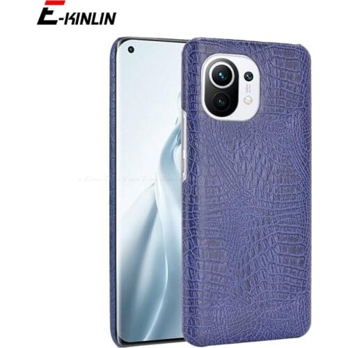 Vintage Snake Crocodile Texture PU Leather Phone Case For Xiaomi Mi 11 Ultra Lite 11X Pro 11i Hard Slim Back Cover