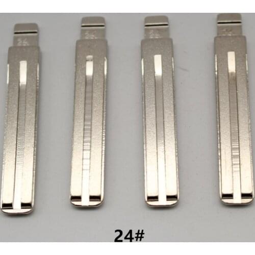 VVDI OEM 10Pcs 24# Metal Uncut Flip KD Remote Key Blade For Volvo Mid Slot