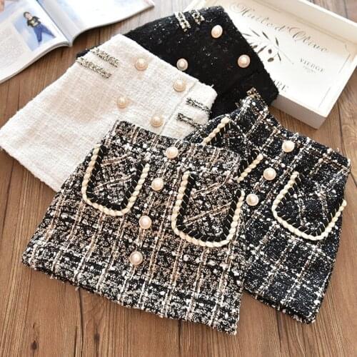 Girls Skirts 2020 Autumn and Winter Korean New Baby Woolen Plaid Skirt Childrens Baby Plus Velvet Princess Skirt Baby Clothes