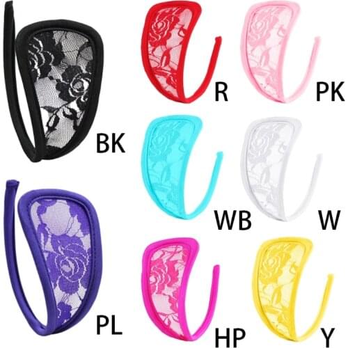 Womens Floral Lace C String Underwear Invisible Sexy Lingerie Solid Hollow Thong