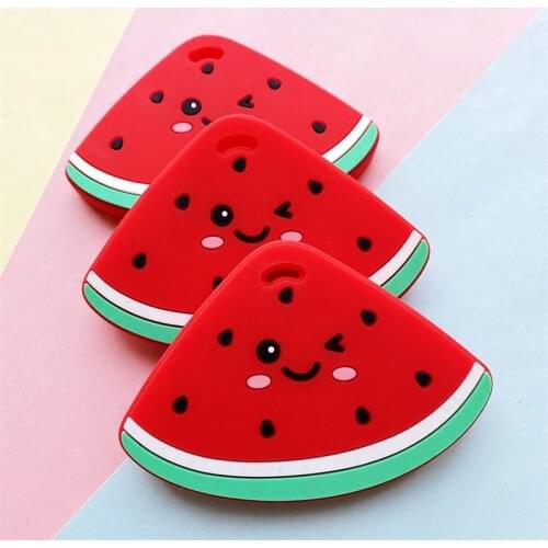1PCS Silicone Watermelon Teether Baby Toys Accessories Silicone Teether Toy For Kid Chewing Necklace Beading DIY