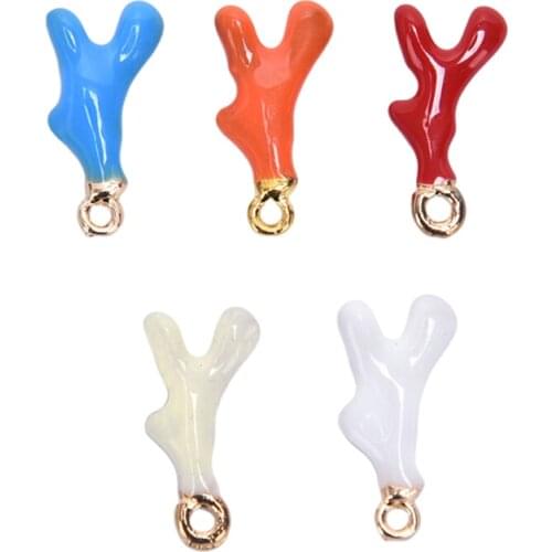 10Pcs/Set Full Resin Simulation Antler Horn Jewelry Charms Handmade Diy Findings Coral Necklace Bracelet Earring Pendant Make