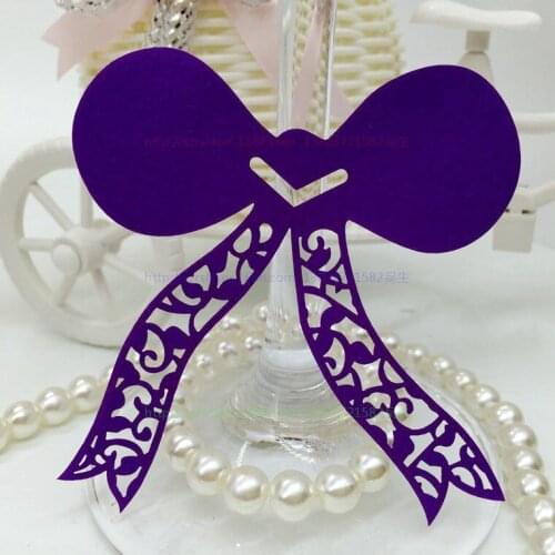 100pcs Laser Cut Wine Glass Card Paper Place Card Cup Card Wedding Decoration Wedding Favors and Gifts 7ZSH057