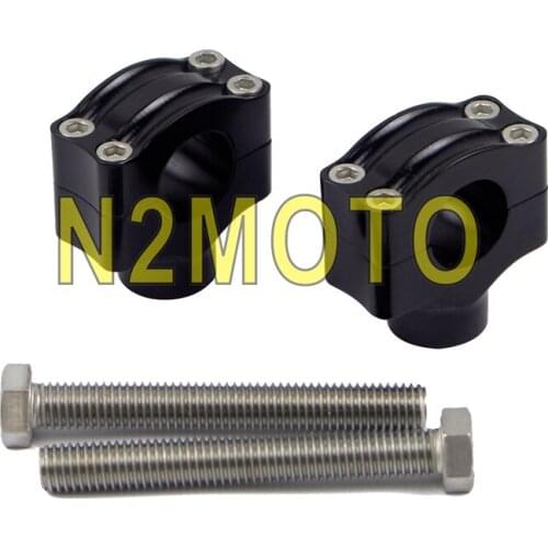 2pcs Aluminum Black Universal Motorcycle Motorbike 1" Handlebar Low Riser Clamps 25mm For Harley Chopper Bobber Cafe Racer