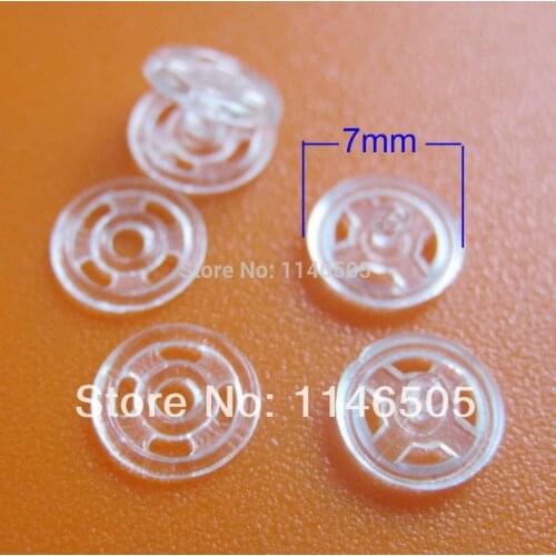 200pcs/lot Kids Accessories 7mm Nylon Button Round Snap Mini Buttons Transparent Sewing Garment Buttons Scrapbooking ZK0229