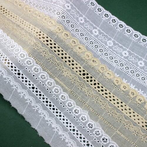 5 Yards / Pack DIY Handmade Accessories, Sewing Materials, Lace Width 15.5cm, White Pure Cotton Cloth, Embroidery Edge,RS1160