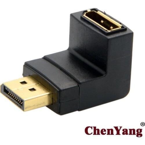 CYDZ Down Angled 90 Degree DisplayPort Male to Female Extension Adapter