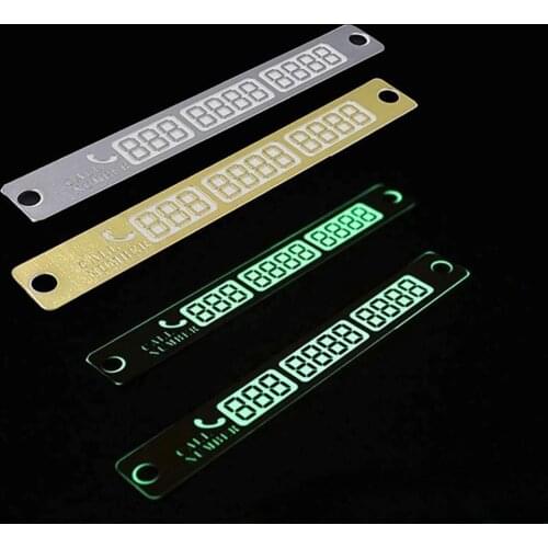 Car Auto Temporary Parking Plate Luminous Sucker Phone Number Card Notification car accessories Car Stickers