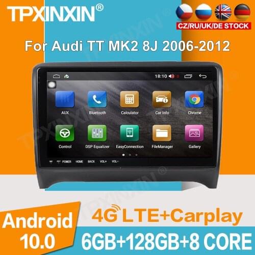 8.5inch 6+128G Android 10 For AUDI TT MK2 2006-2012 Car DVD Player GPS Navigation Auto Multimedia Player Tape Recorder Headunit