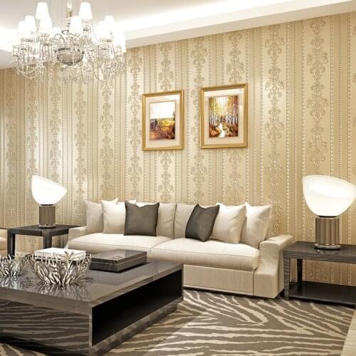 Beibehang Modern warm simple minimalist wallpaper for living room non woven stripes wall paper bedroom Home Decoration flooring