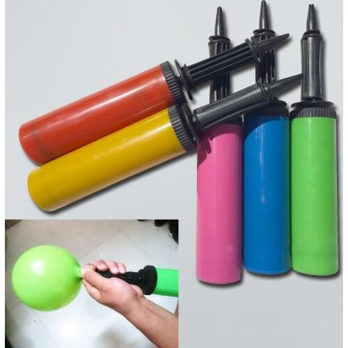 Large 28cm Double Action Hand Held Balloon Pump Color mixing Portable Mini Plastic Inflator Air Blower Balloon Accessories Party