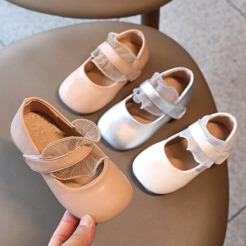 Autumn New Style Girls Mary Janes Shoes Lace Ruffles Princess Shoes White Wedding Shoes For Baby Children Kids Flats Toddlers