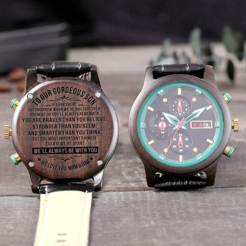To Uur Gorgeous Son Luxury Fashion Leisure 30m Waterproof Engraved Watches Calendar 24-hours Seconds Dail Analog Men Watches